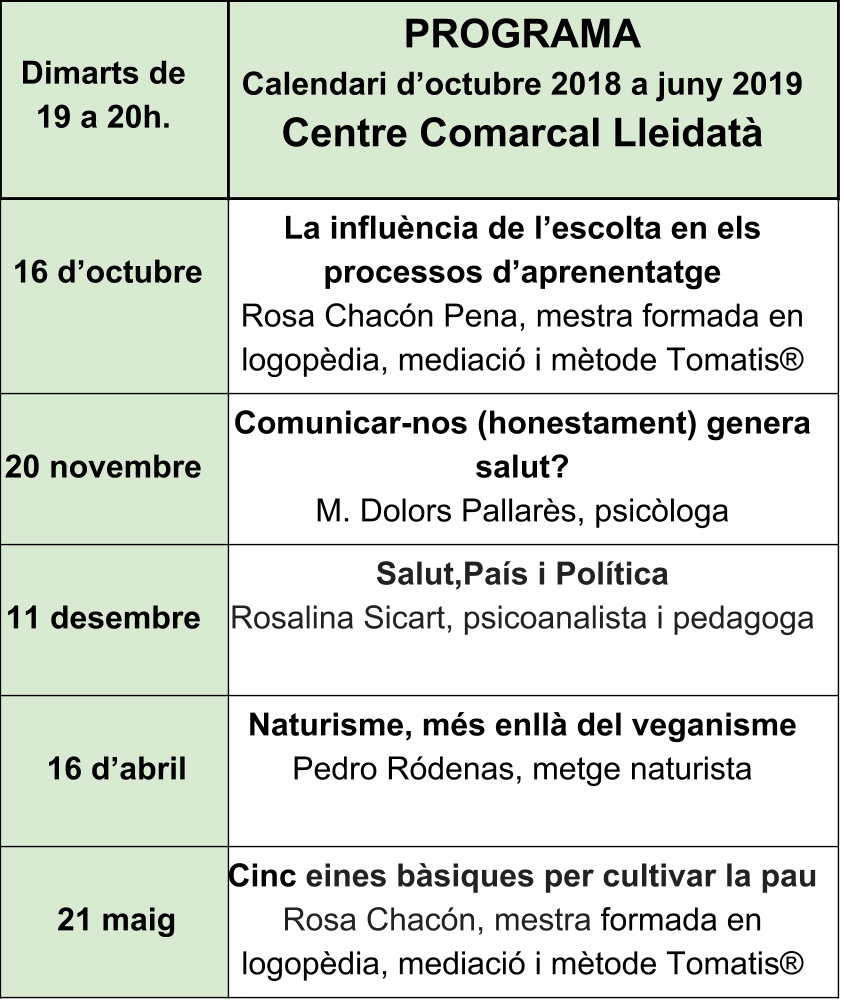 Programa Centre Comarcal Lleidatà 2018-2019 (6)